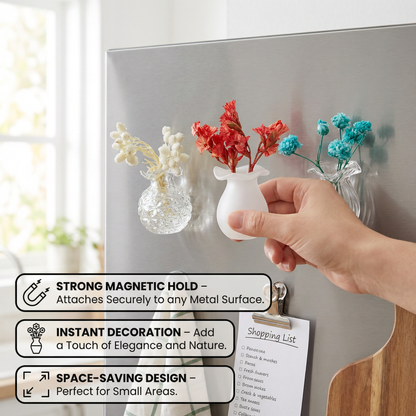 Mini Ceramic Vases with Magnet – Stylish Decoration for Fridge and Home