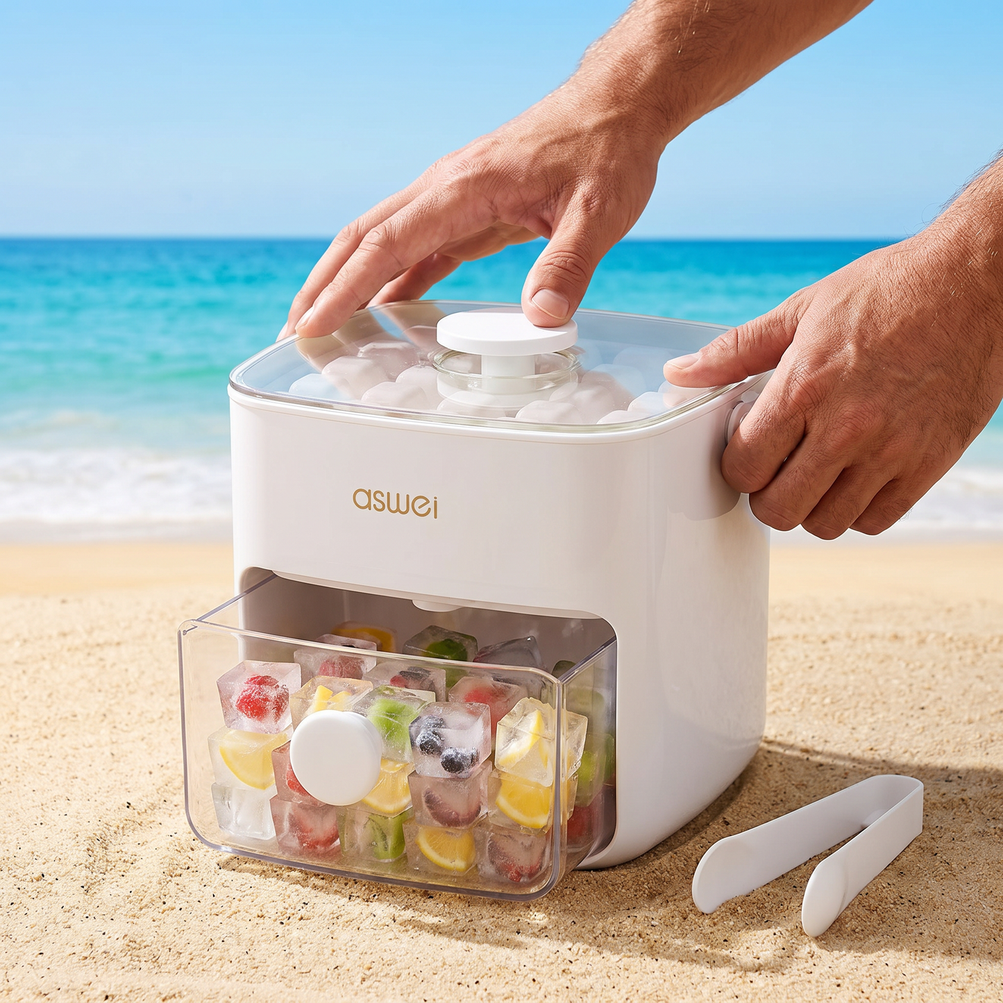 2-in-1 Ice Cube Maker with Storage Box – 48 Ice Cubes, Dual Design