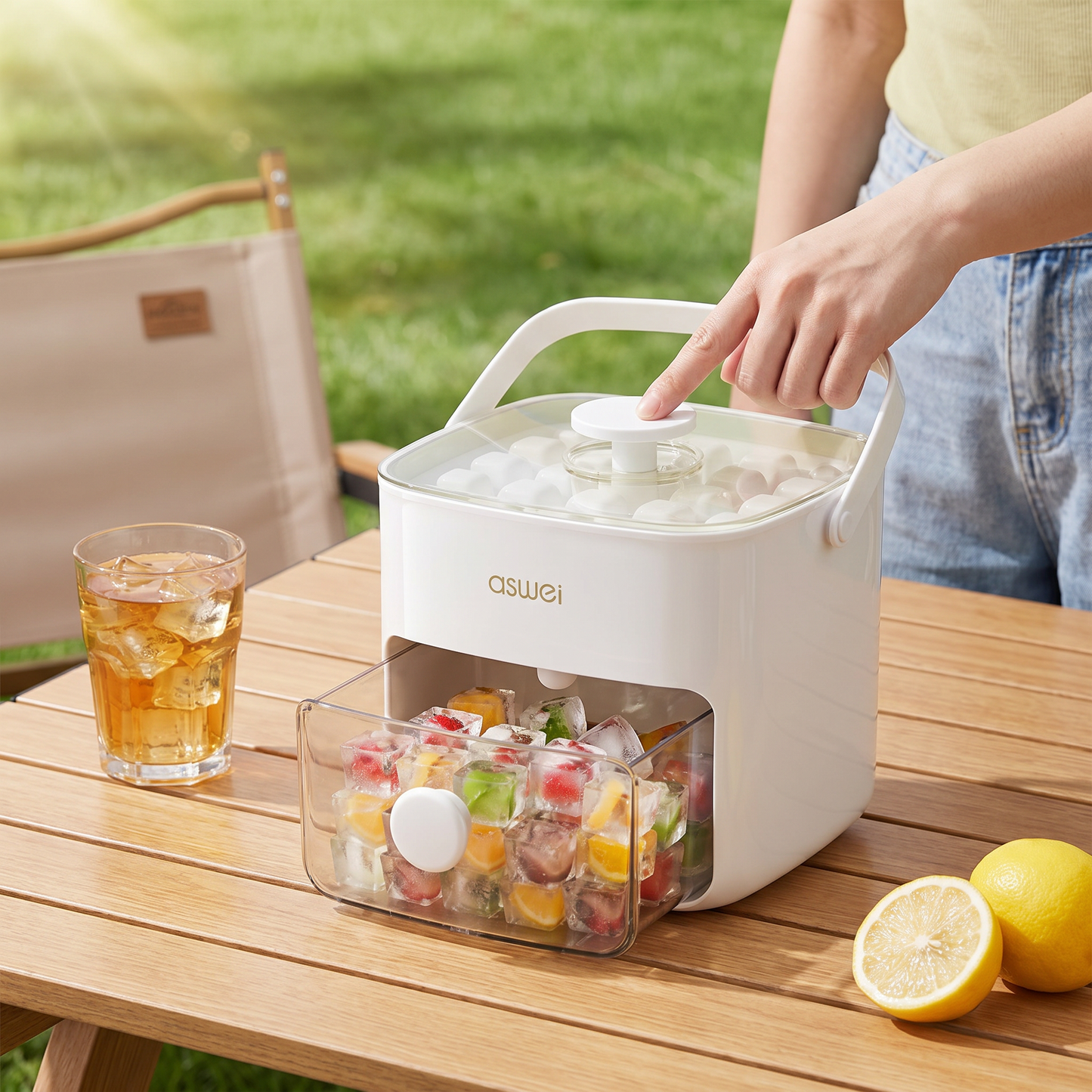 2-in-1 Ice Cube Maker with Storage Box – 48 Ice Cubes, Dual Design
