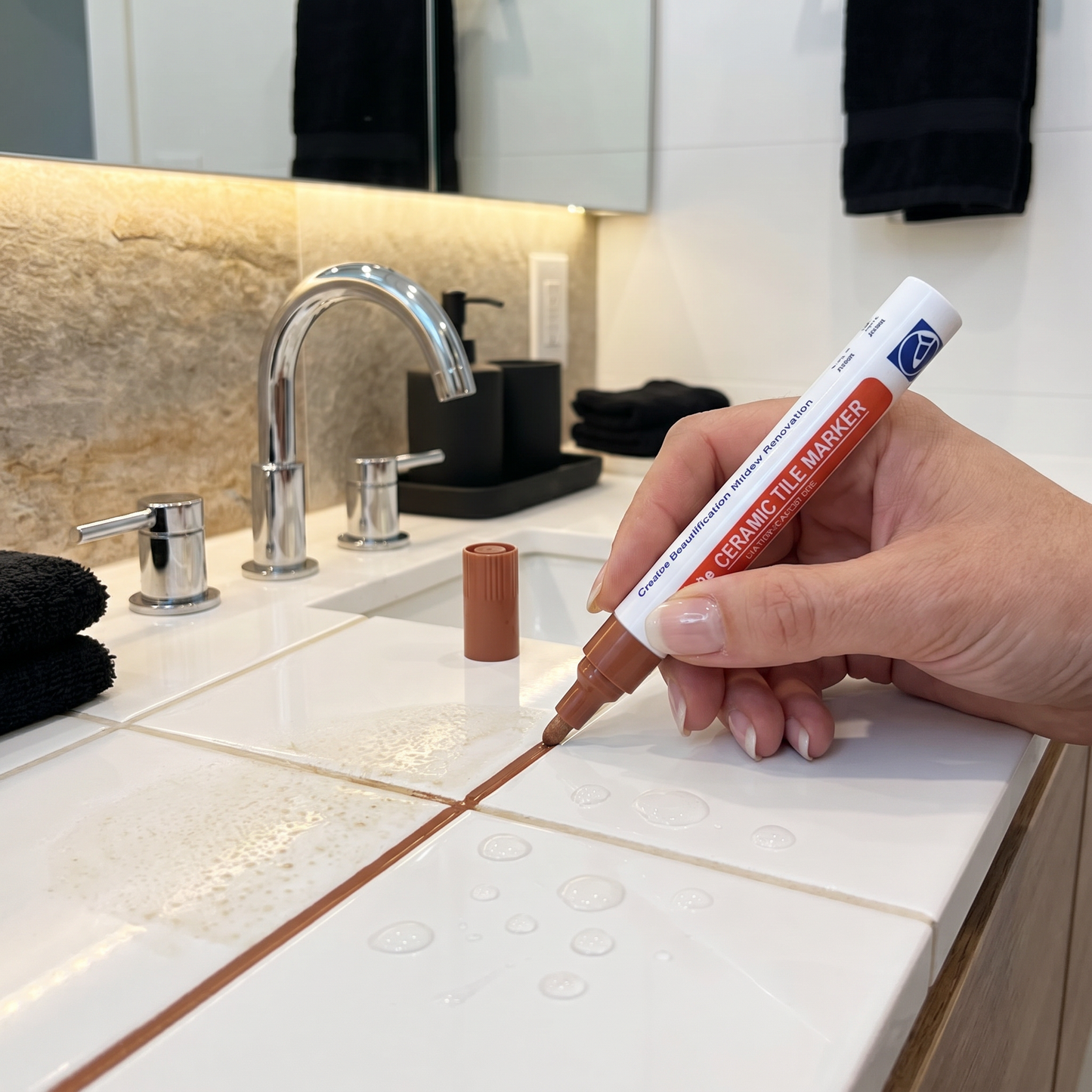 Anti-mold & waterproof grout pen for tiles