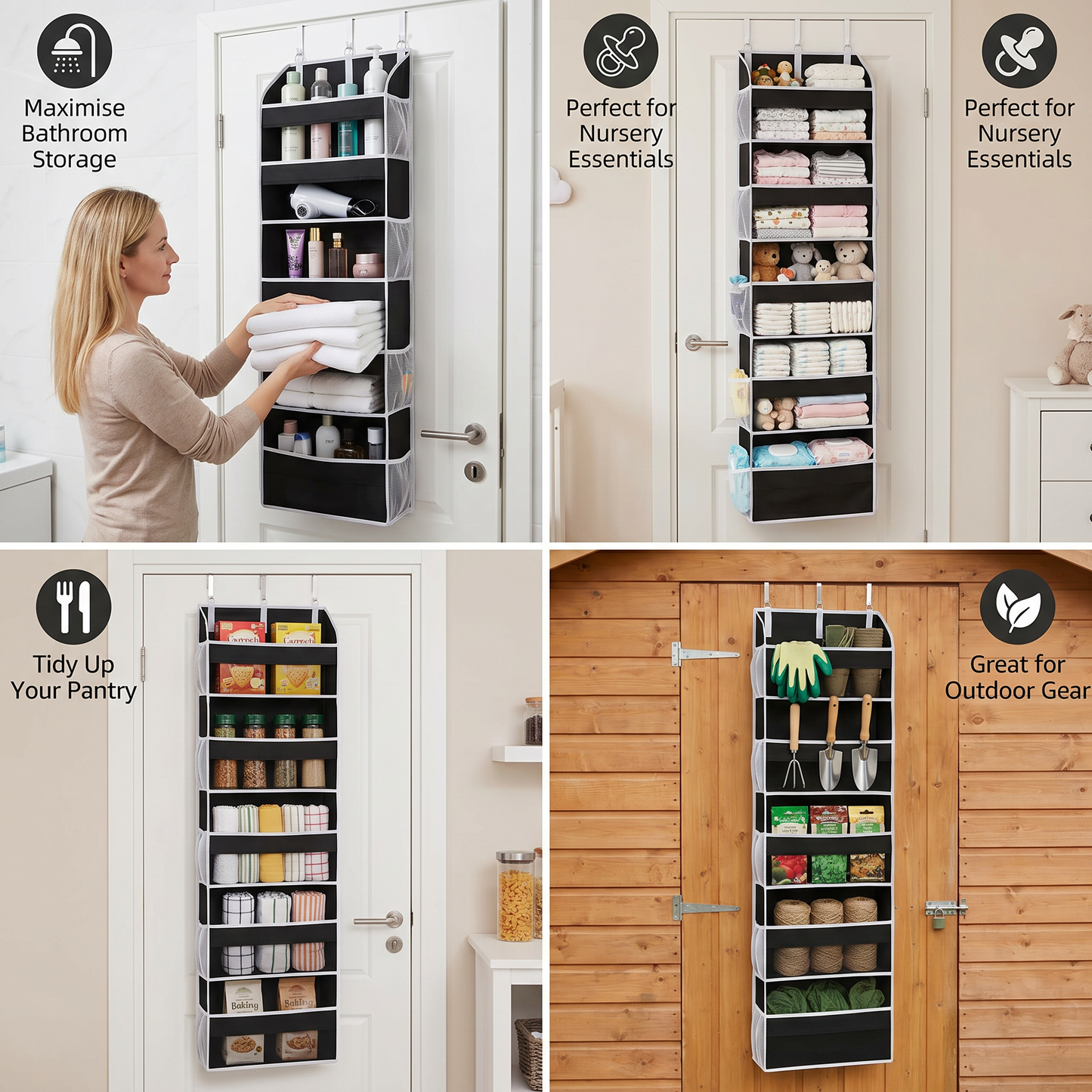 Foldable Over-the-Door Hanging Storage Organizer