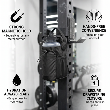 Magnetic Water Bottle Holder Bag with Strong Grip for Gym and Active Use