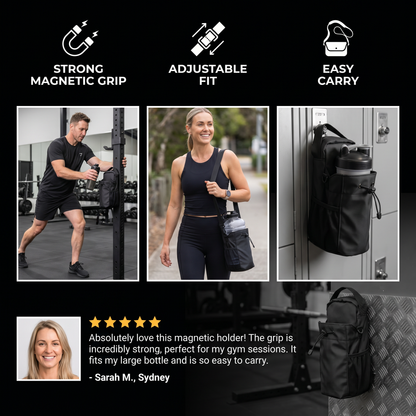 Magnetic Water Bottle Holder Bag with Strong Grip for Gym and Active Use