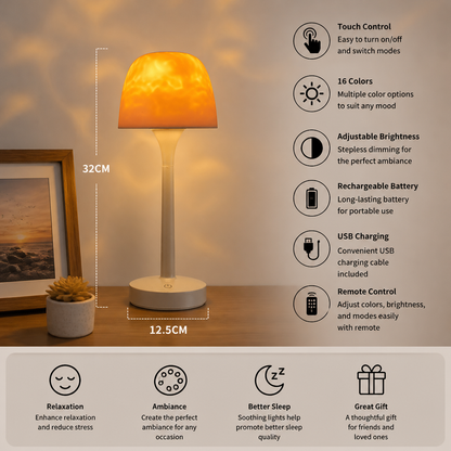Aurora & Ocean Wave LED Projection Lamp with Touch Control