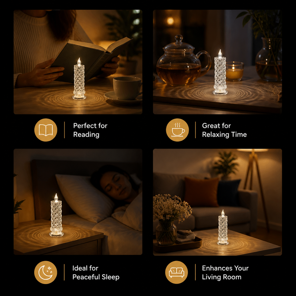 LED Flameless Candle Lamp – Cozy & Decorative Table Light