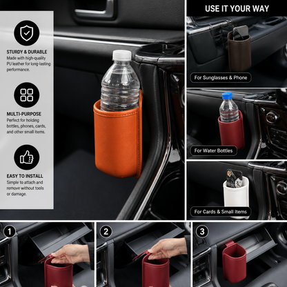 Universal Car Cup Holder & Multi-Purpose Storage Organizer for Bottles and Accessories