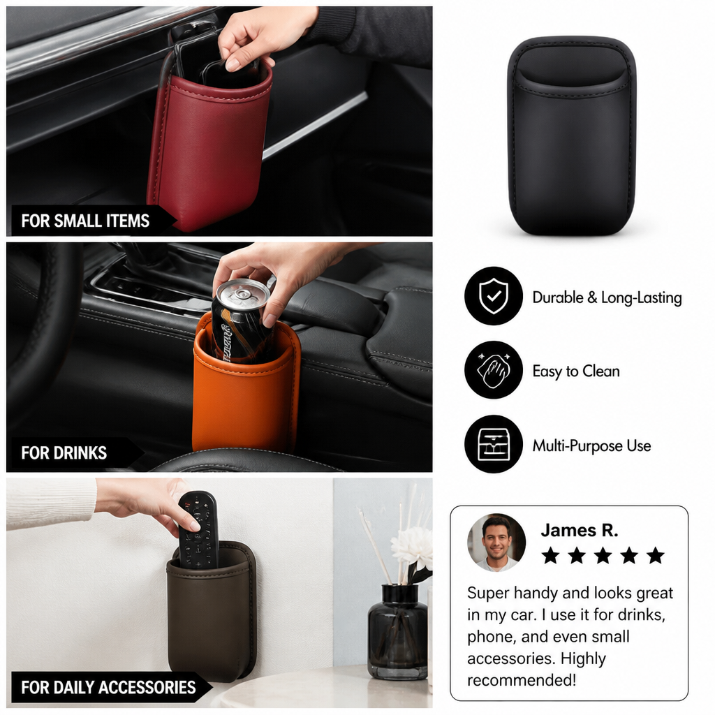 Universal Car Cup Holder & Multi-Purpose Storage Organizer for Bottles and Accessories