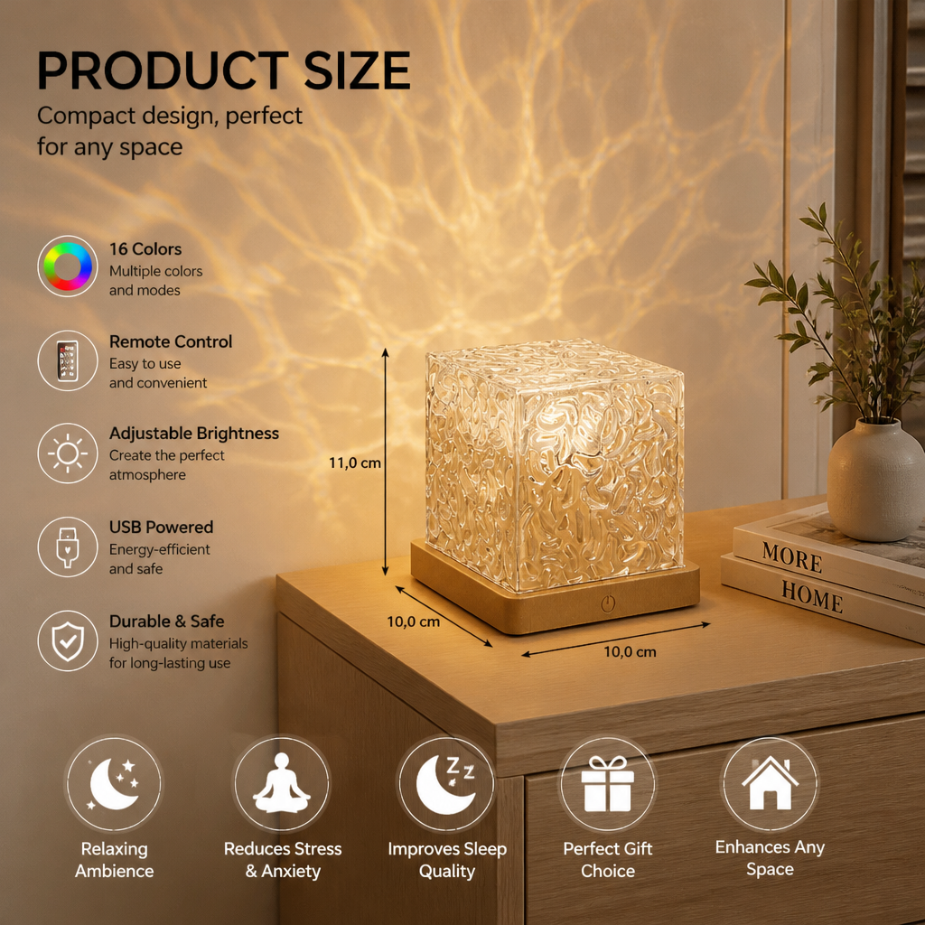 Aurora & Ocean Wave LED Projector Light with 16 Colors & Remote Control