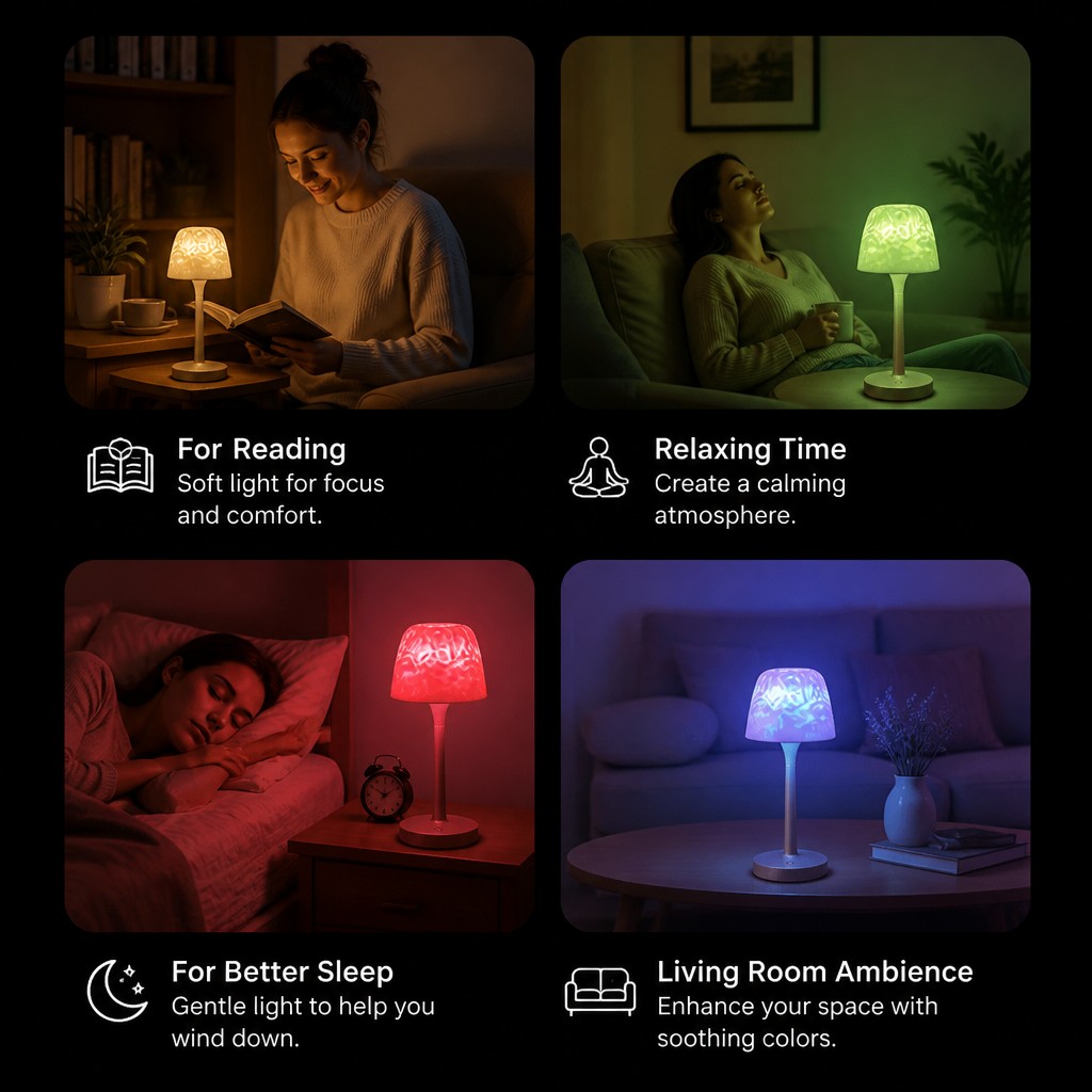 Aurora & Ocean Wave LED Projection Lamp with Touch Control