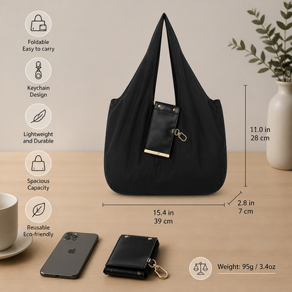 Foldable Keychain Shopping Tote Bag