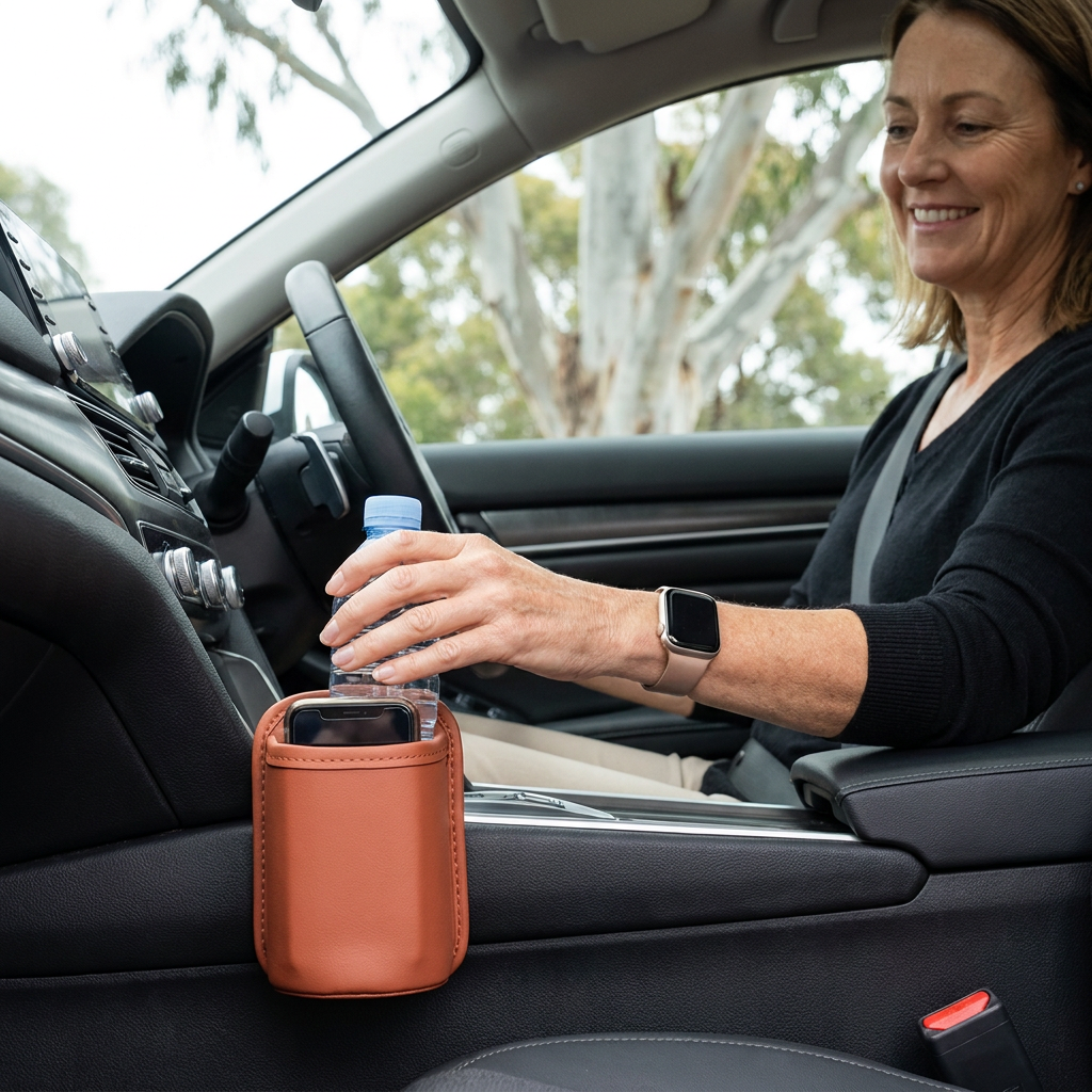 Universal Car Cup Holder & Multi-Purpose Storage Organizer for Bottles and Accessories