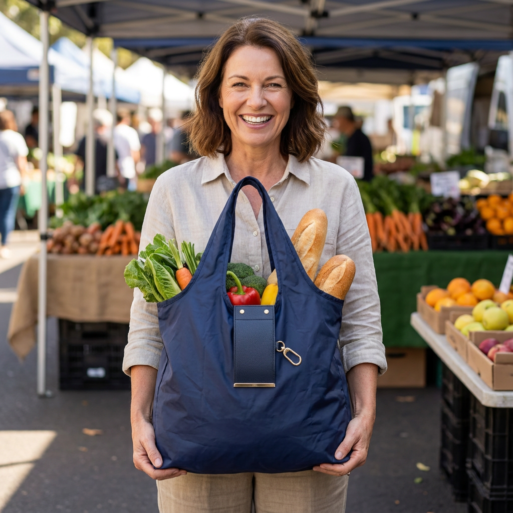 Foldable Keychain Shopping Tote Bag