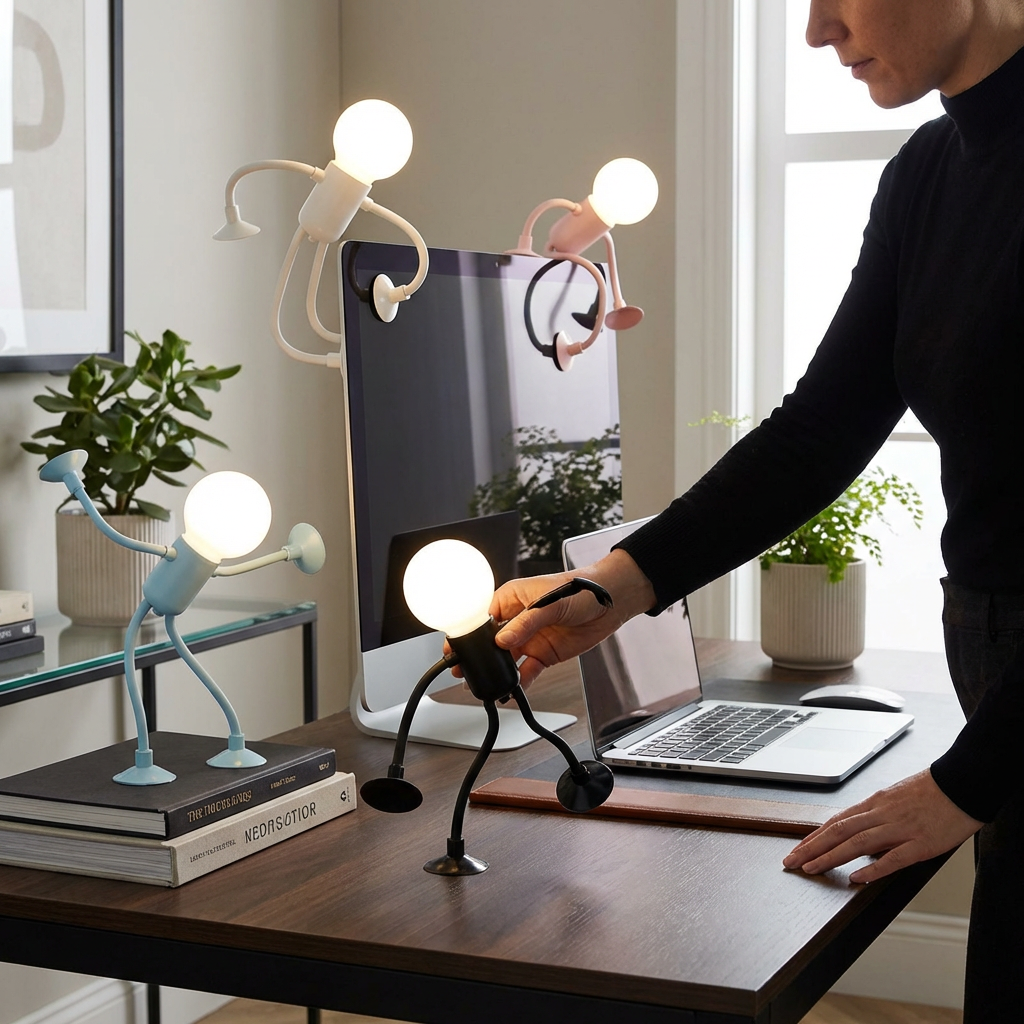 LED Lamp with Suction Cup – Interchangeable and Playful Design for Decoration