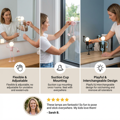 LED Lamp with Suction Cup – Interchangeable and Playful Design for Decoration
