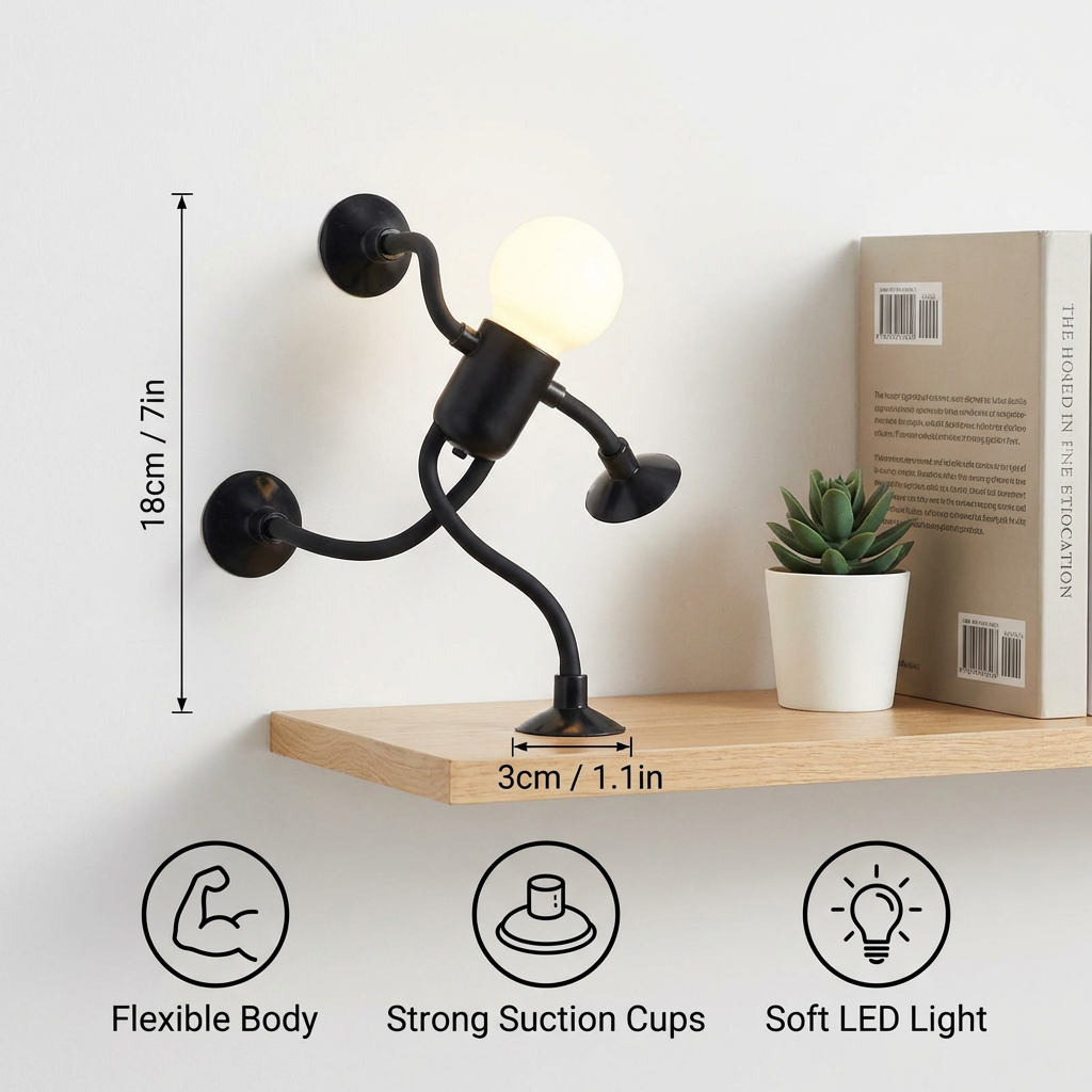LED Lamp with Suction Cup – Interchangeable and Playful Design for Decoration