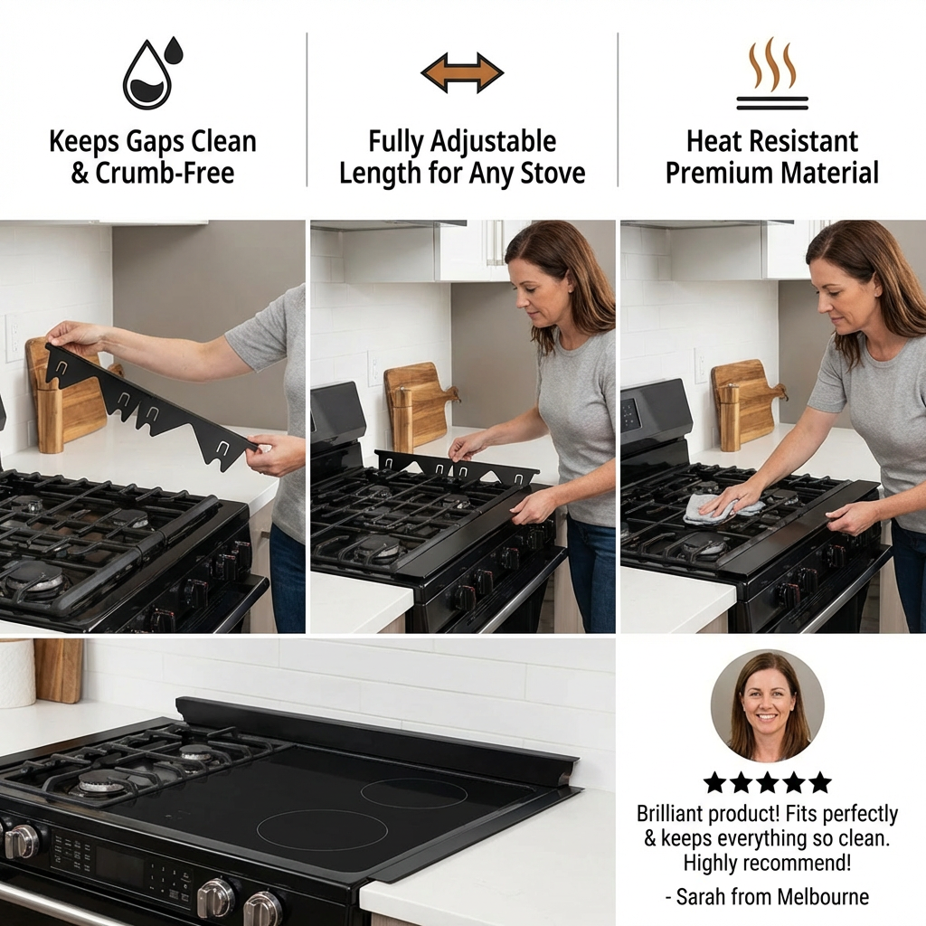 Expandable Stove Gap Cover – Adjustable Cover for Kitchen Countertops