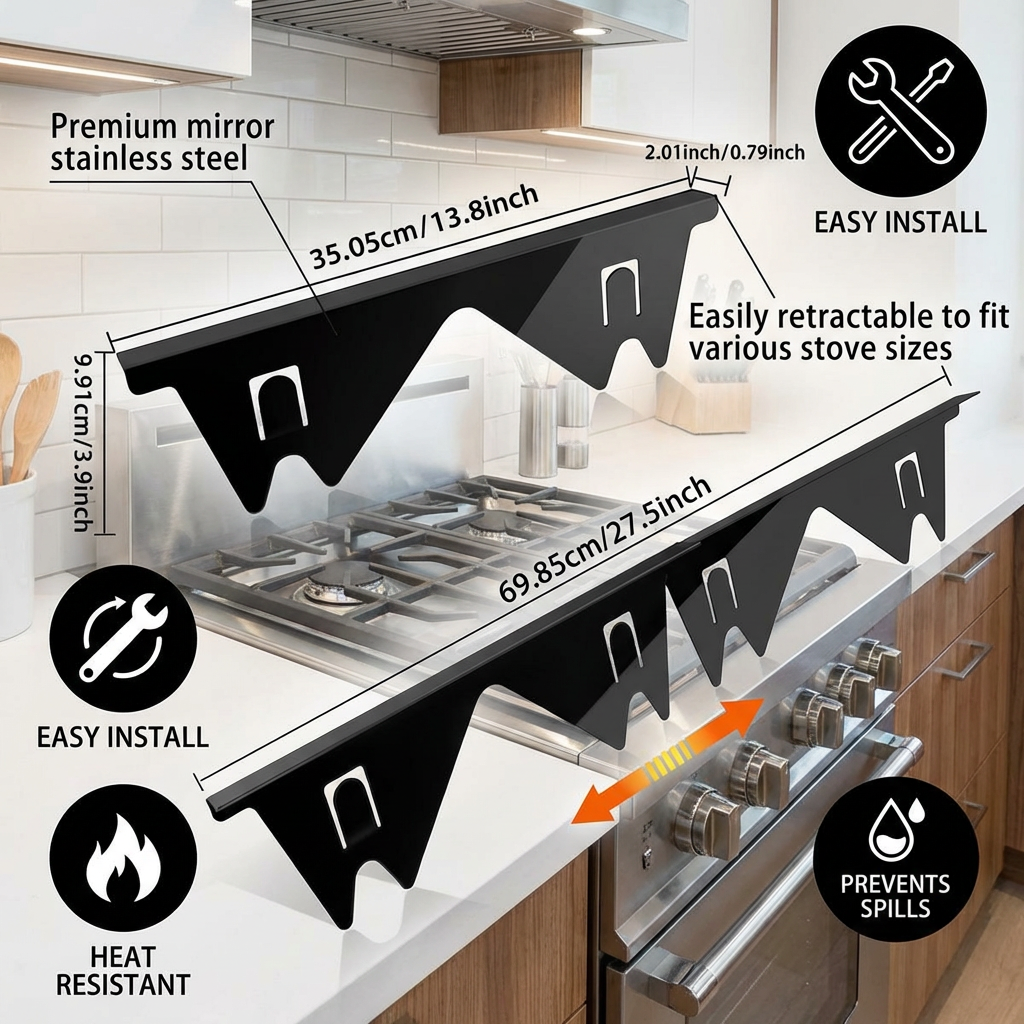 Expandable Stove Gap Cover – Adjustable Cover for Kitchen Countertops