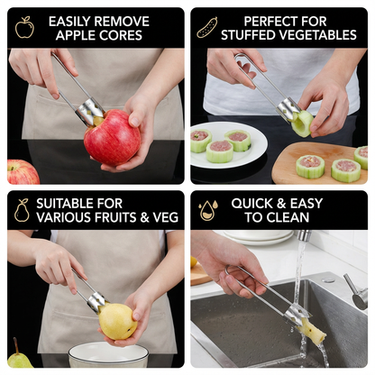 Stainless Steel Fruit Corer – Multifunctional Tool for Easily Removing Cores from Fruits & Vegetables