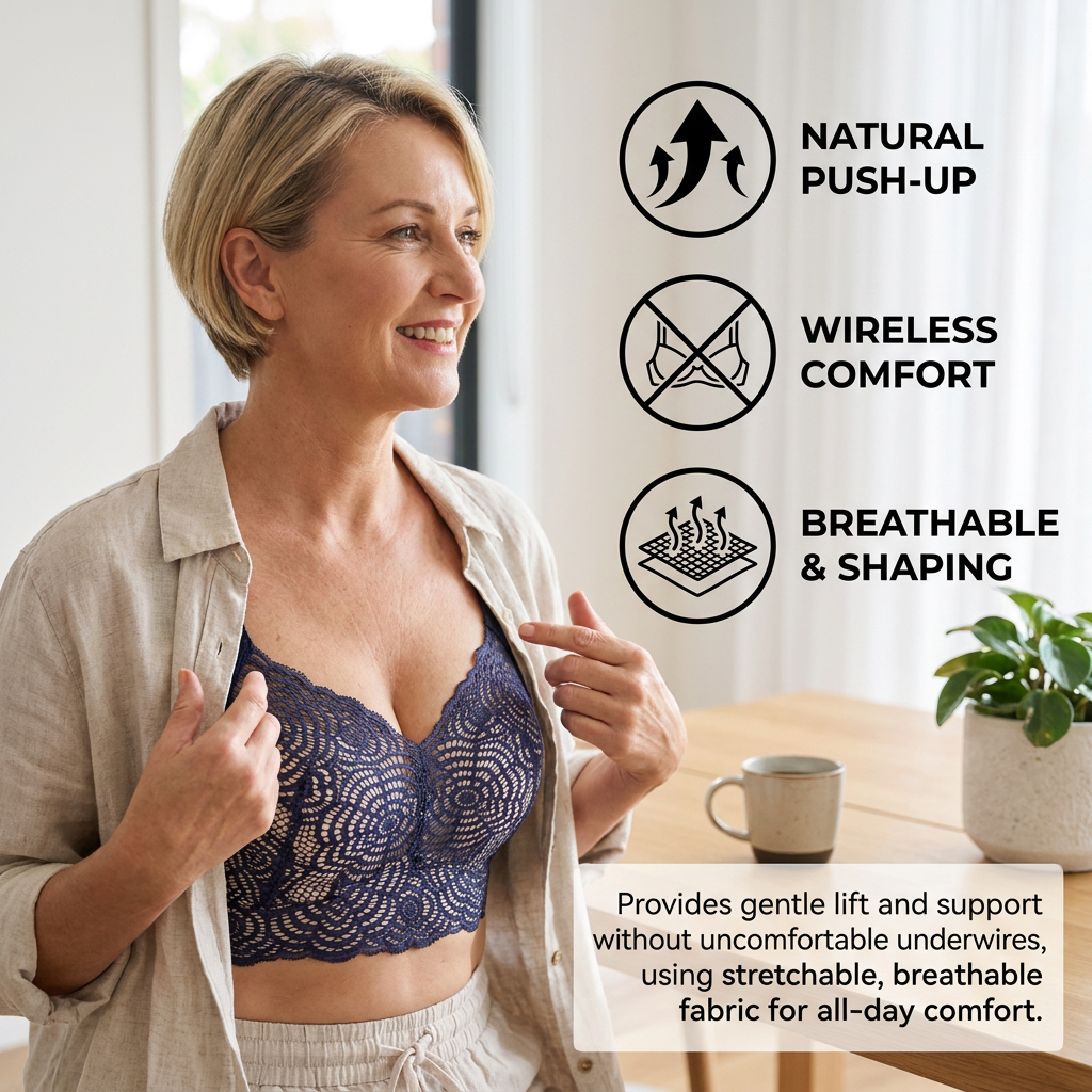 Seamless Push-Up Comfort Bra – Wireless, Breathable & Shaping for Natural Support