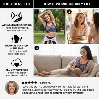 Seamless Push-Up Comfort Bra – Wireless, Breathable & Shaping for Natural Support