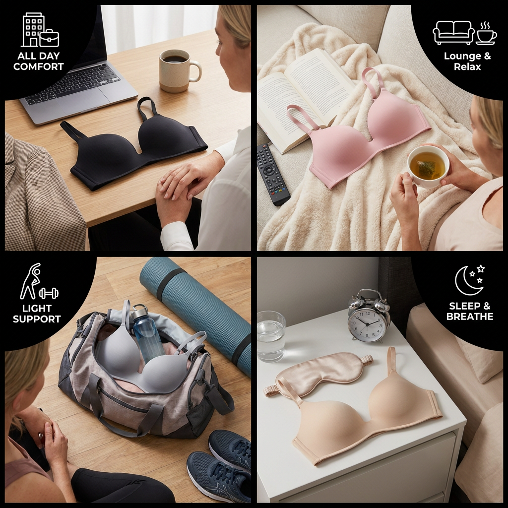 Seamless Push-Up Bra – Wire-Free, Breathable and Supportive with Triangle Cups