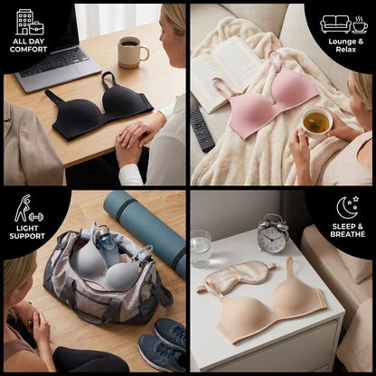 Seamless Push-Up Bra – Wire-Free, Breathable and Supportive with Triangle Cups