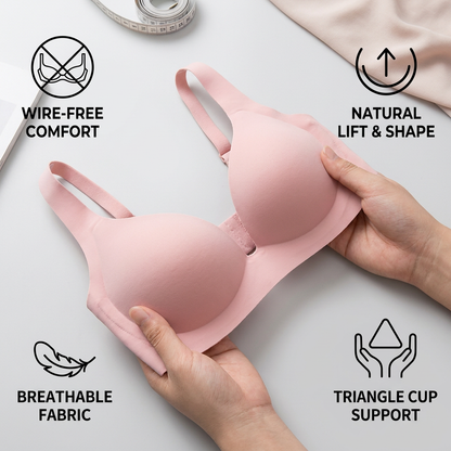 Seamless Push-Up Bra – Wire-Free, Breathable and Supportive with Triangle Cups