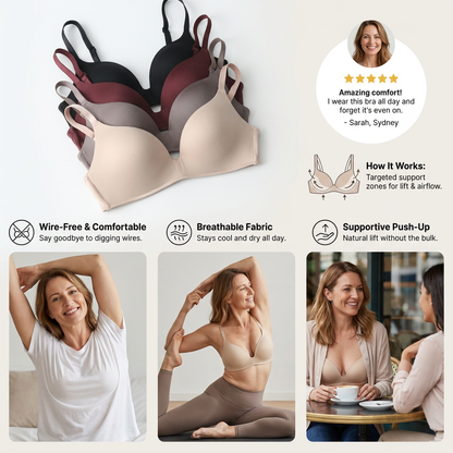 Seamless Push-Up Bra – Wire-Free, Breathable and Supportive with Triangle Cups