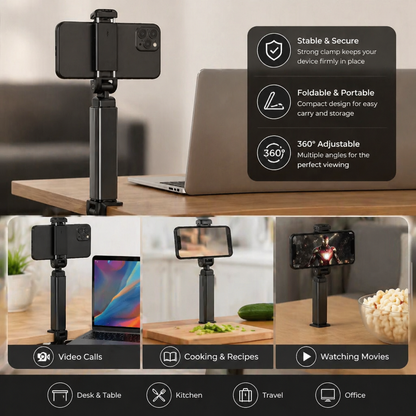 Travel Phone Holder – Foldable and Adjustable Stand for Comfortable Use On the Go