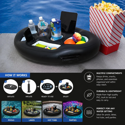 Inflatable Drink Holder – Multifunctional Tray for Drinks & Snacks