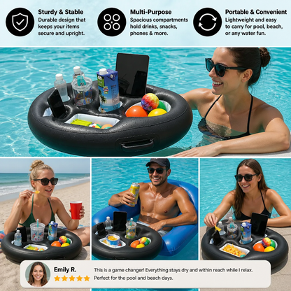 Inflatable Drink Holder – Multifunctional Tray for Drinks & Snacks