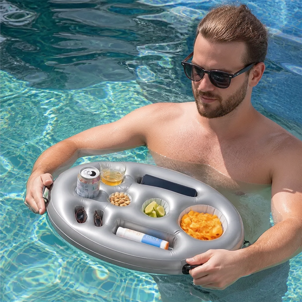 Inflatable Drink Holder – Multifunctional Tray for Drinks & Snacks