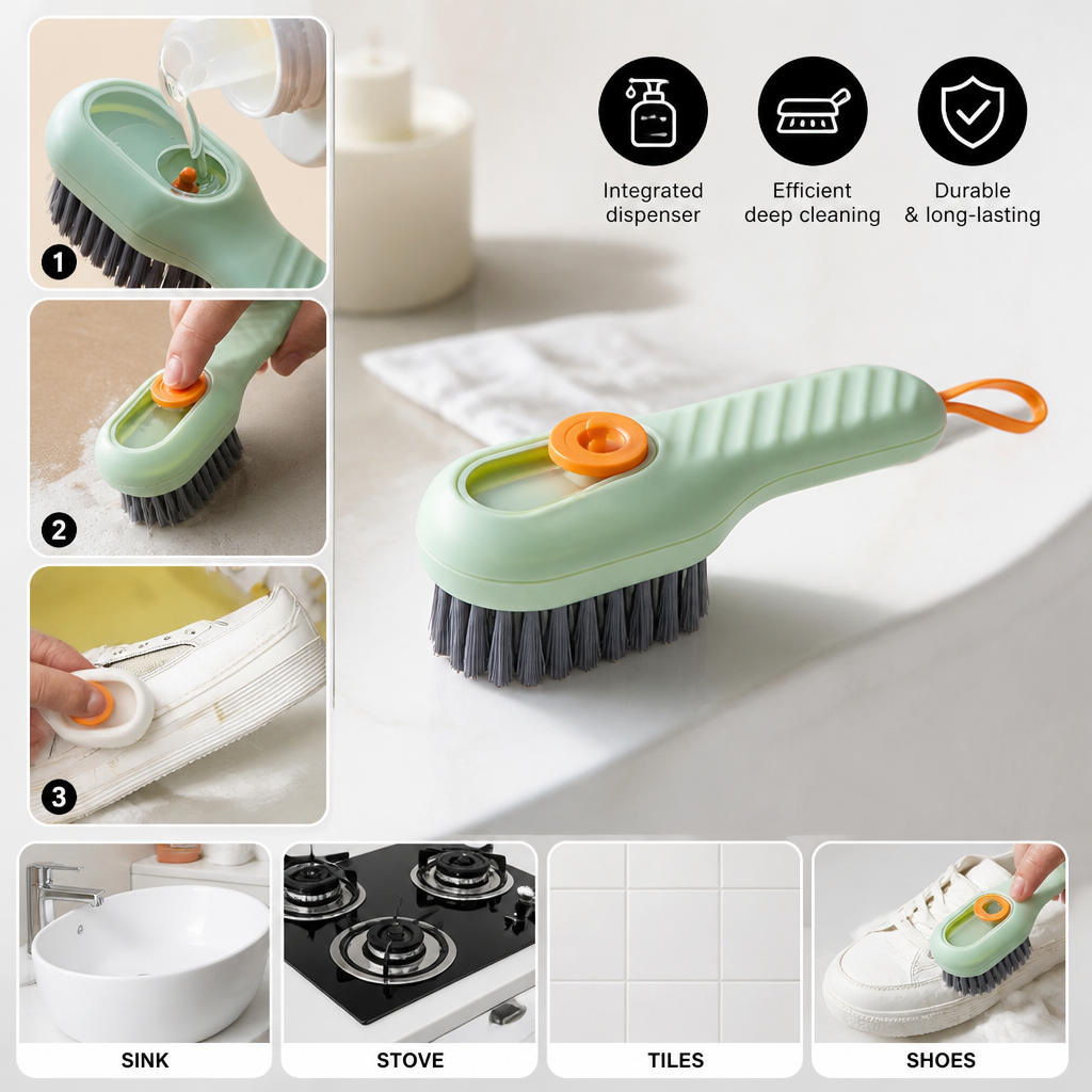 Multifunctional Cleaning Brush – With Integrated Liquid Dispenser for Versatile Applications