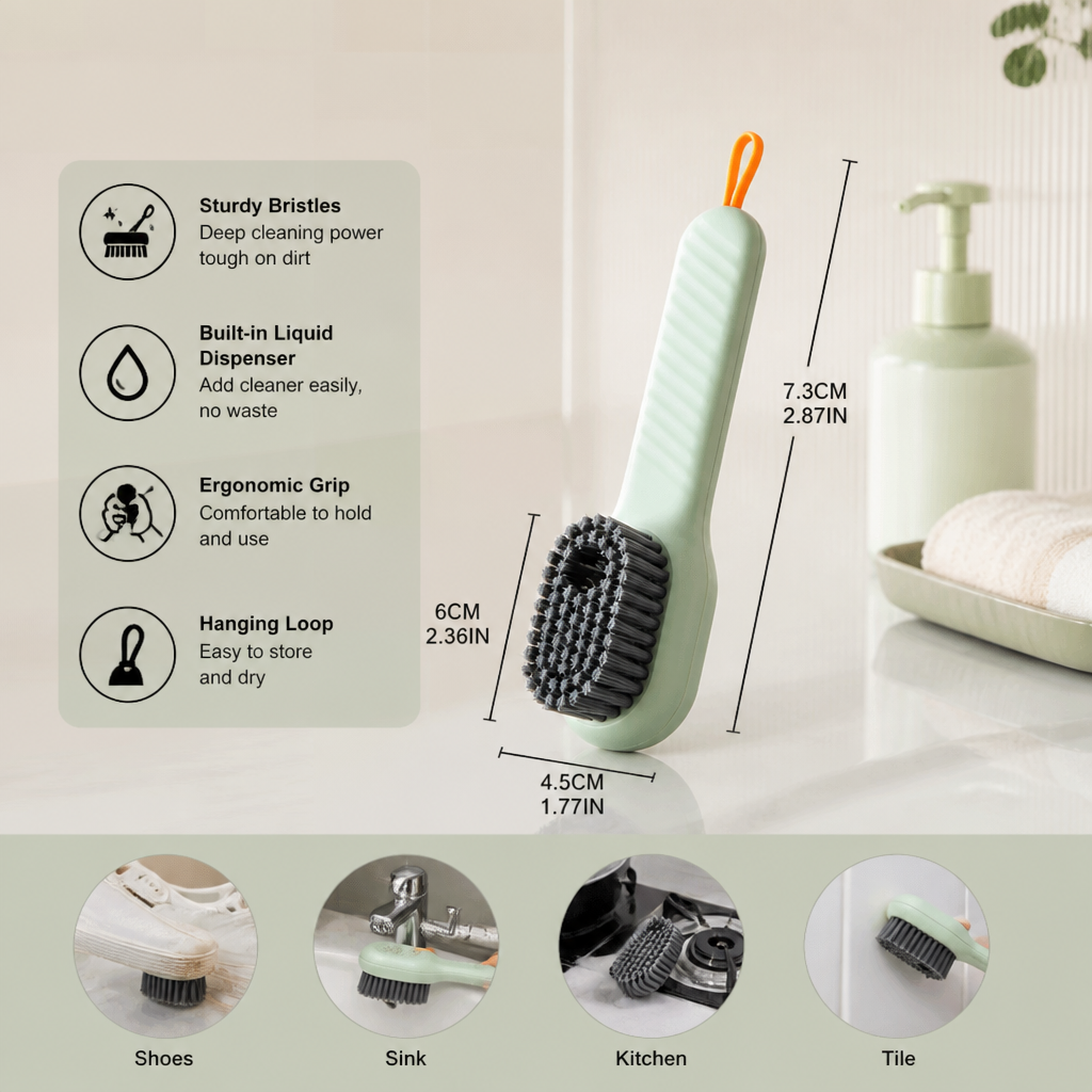 Multifunctional Cleaning Brush – With Integrated Liquid Dispenser for Versatile Applications