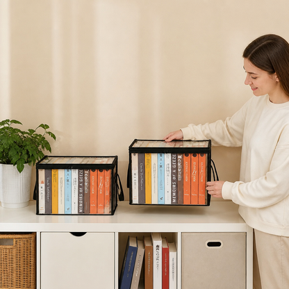Transparent Storage Box (2 pieces) – Foldable Organizer Against Dust & Clutter