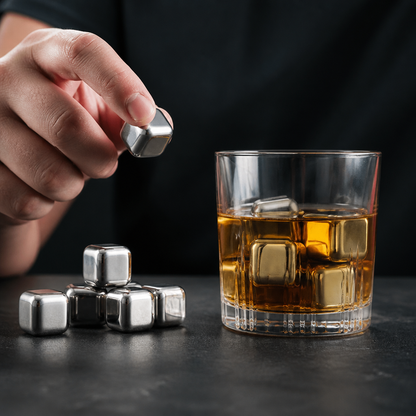 Practical Stainless Steel Ice Cubes – Reusable Cooling Set for Cold Drinks
