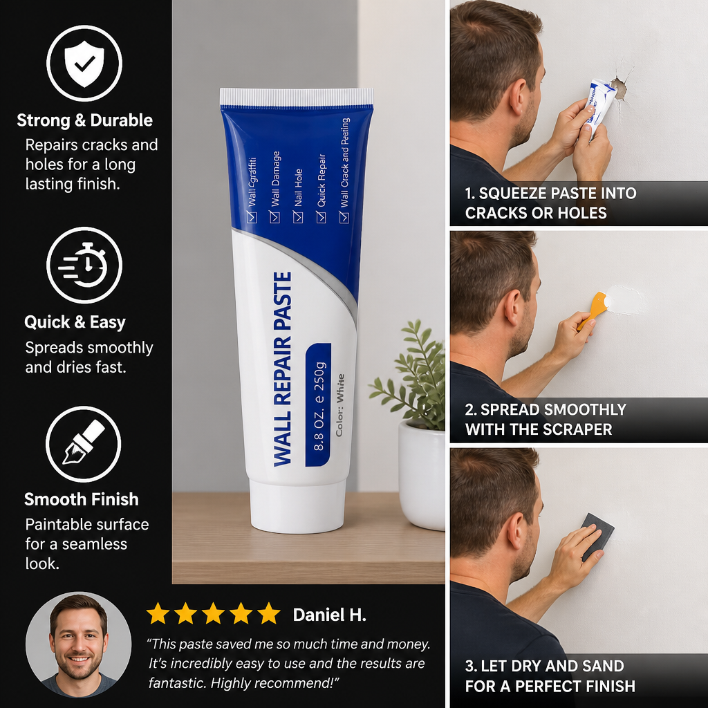 Instant Wall Repair Cream – Quick Crack & Hole Filler