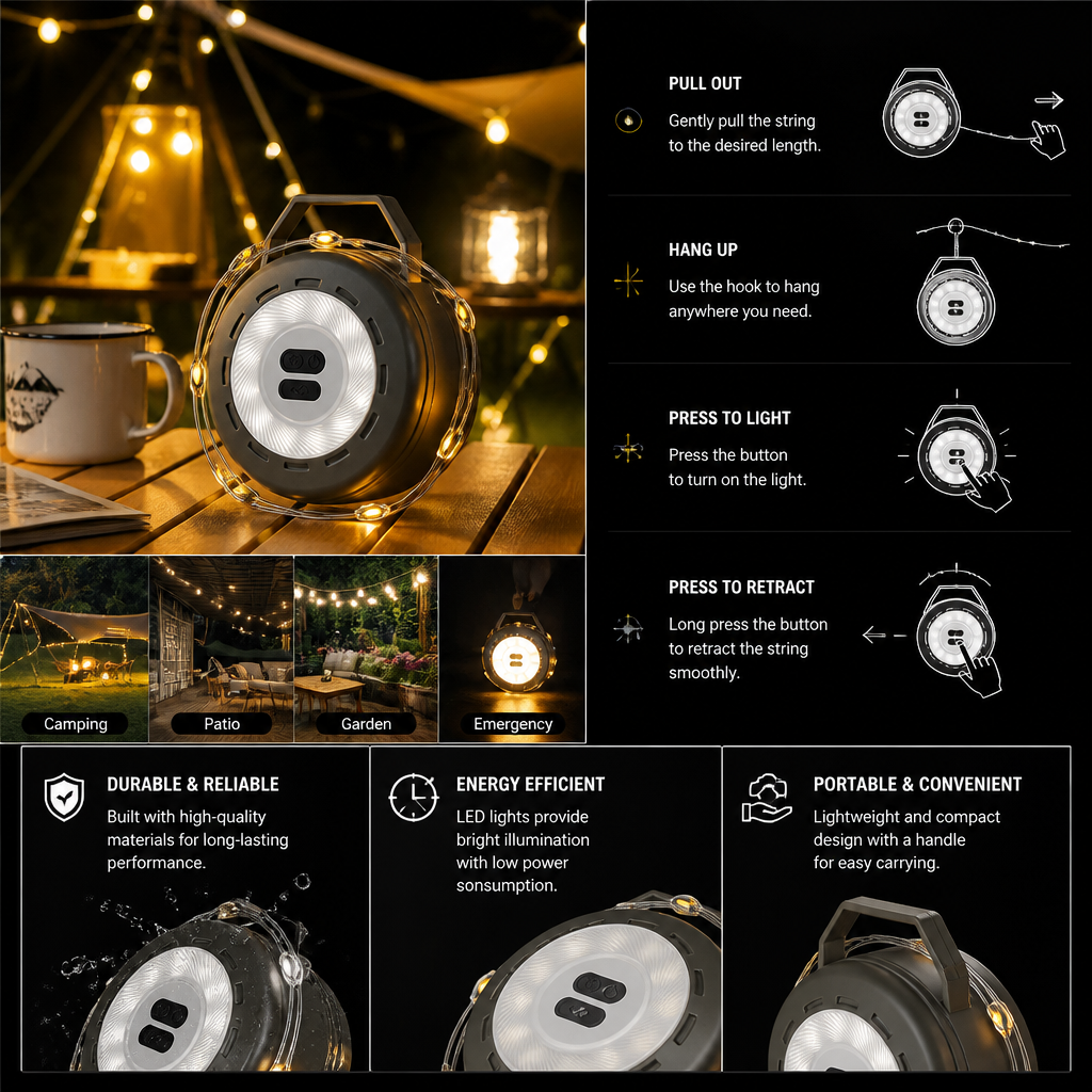 Retractable String Lights
