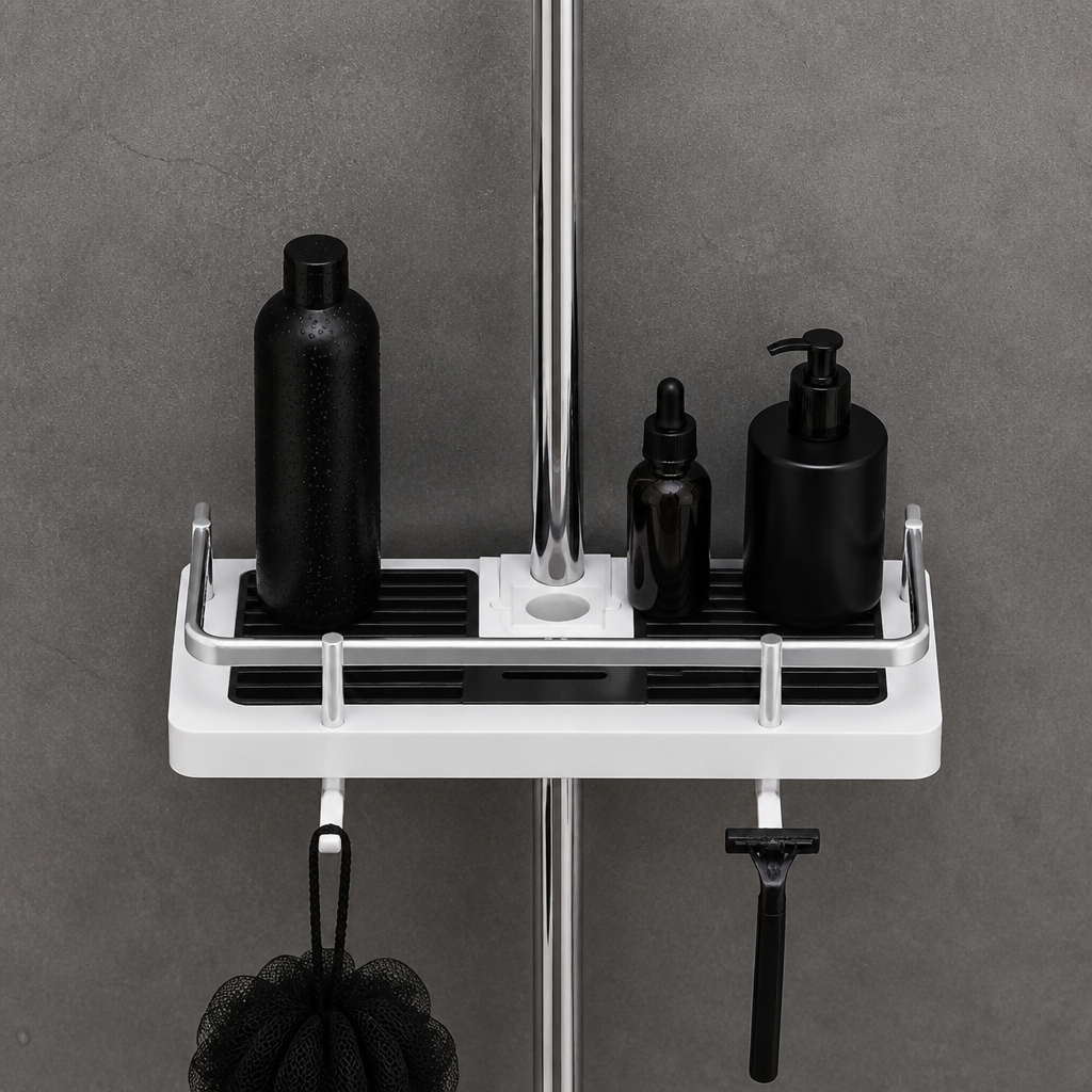 Bathroom Pole Shower Storage Rack Holder