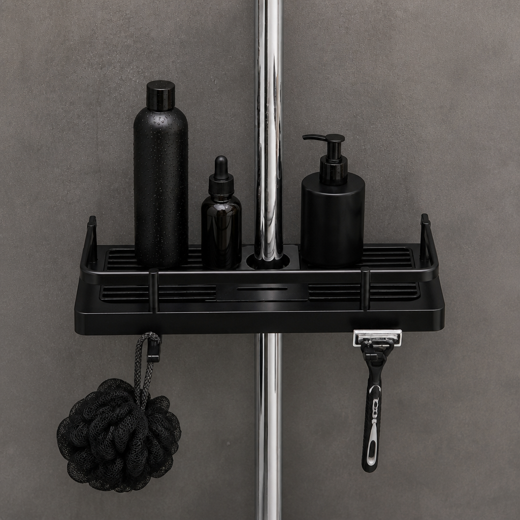 Bathroom Pole Shower Storage Rack Holder
