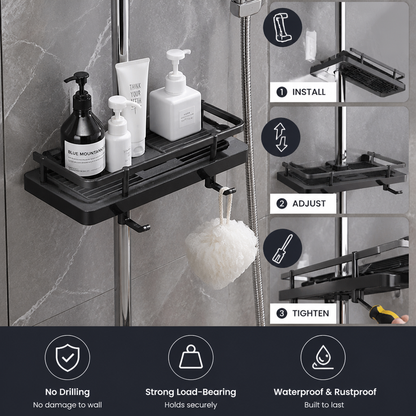Bathroom Pole Shower Storage Rack Holder