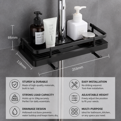 Bathroom Pole Shower Storage Rack Holder
