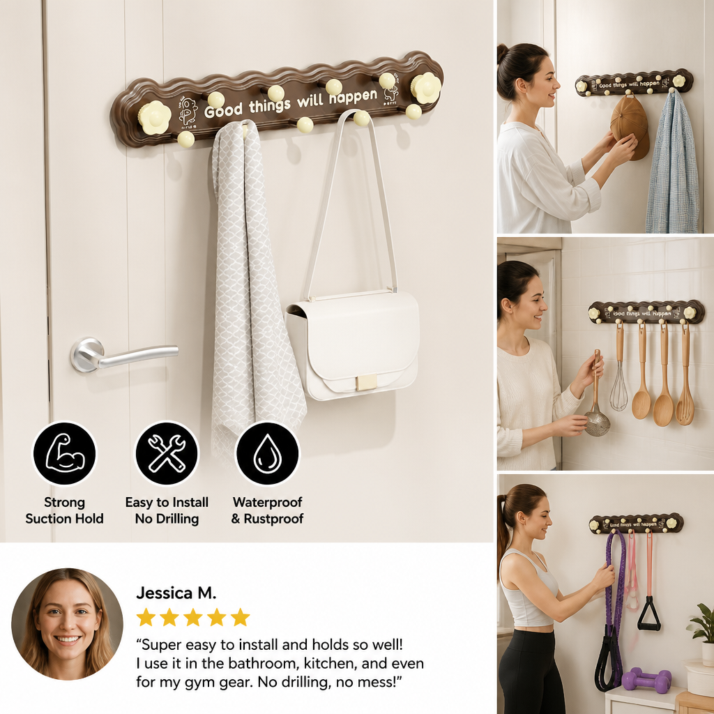 Heavy-Duty Suction Cup Hook Rail