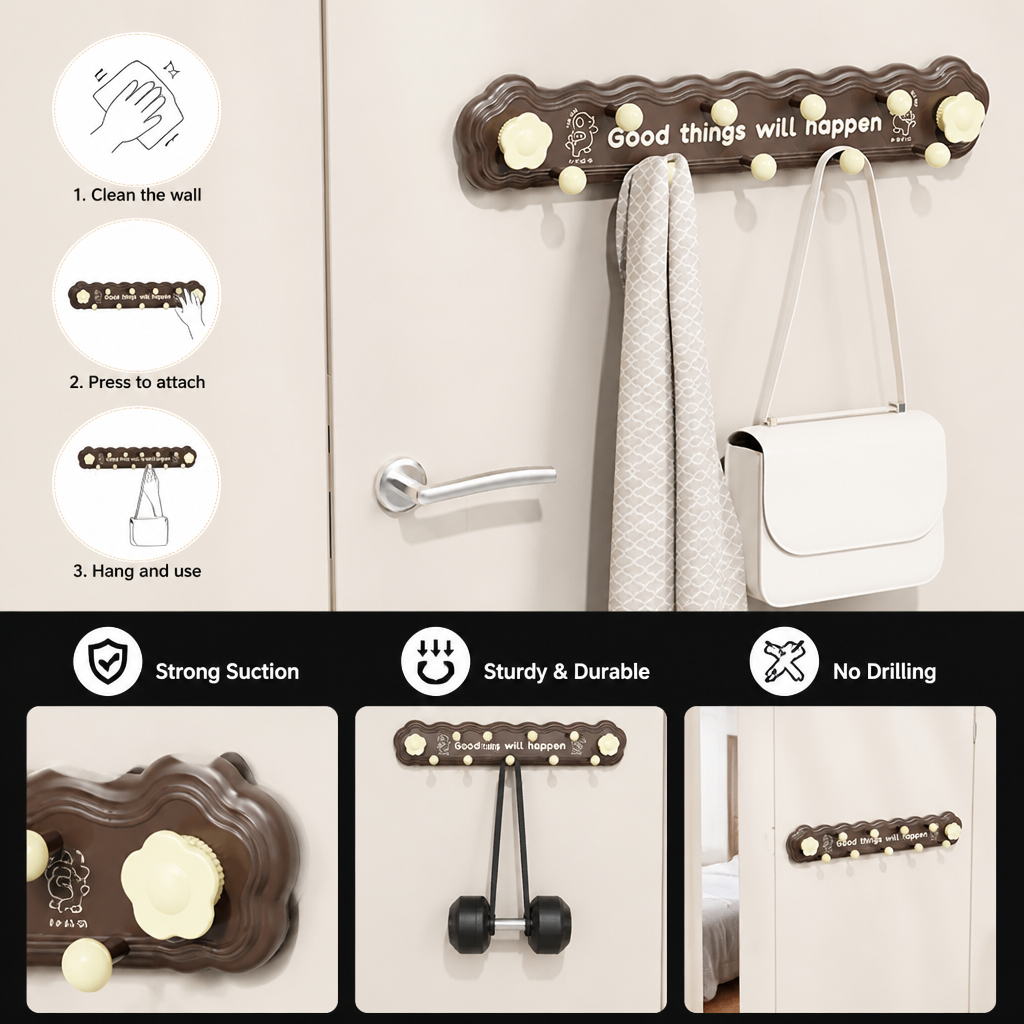 Heavy-Duty Suction Cup Hook Rail