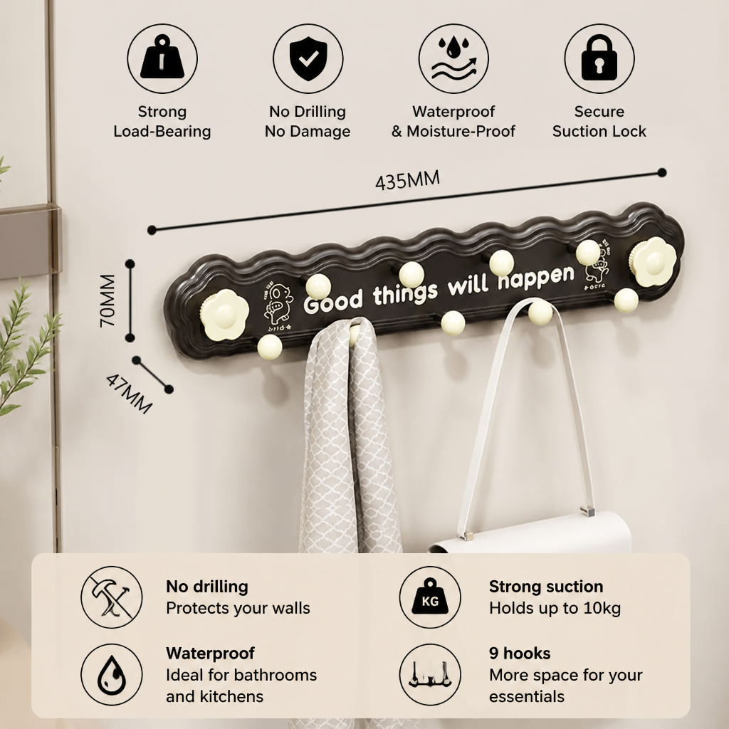 Heavy-Duty Suction Cup Hook Rail