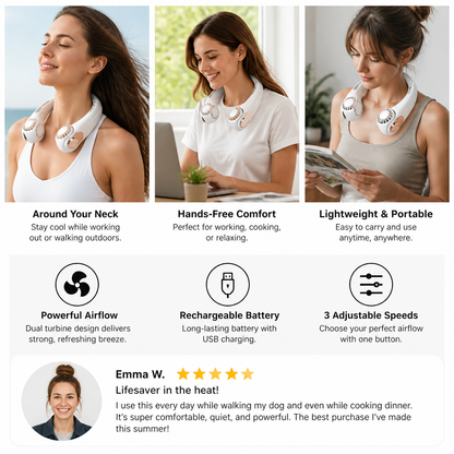 Portable Hands-Free Neck Cooling Fan