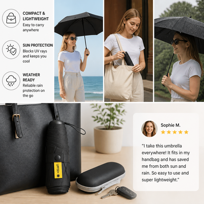 Lightweight Mini Travel Sun Umbrella – Fits in Any Bag