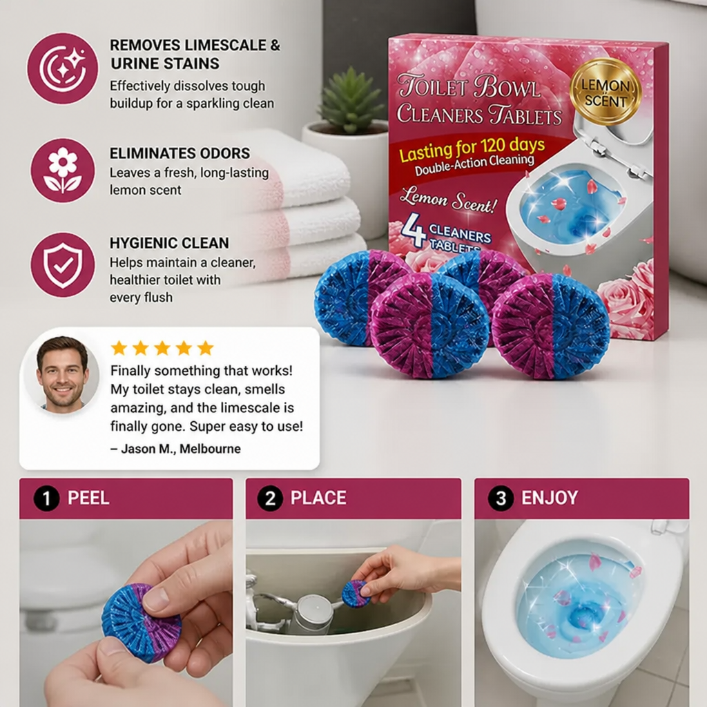 Toilet Cleaning Blocks for Limescale, Urine Stains & Odor Removal
