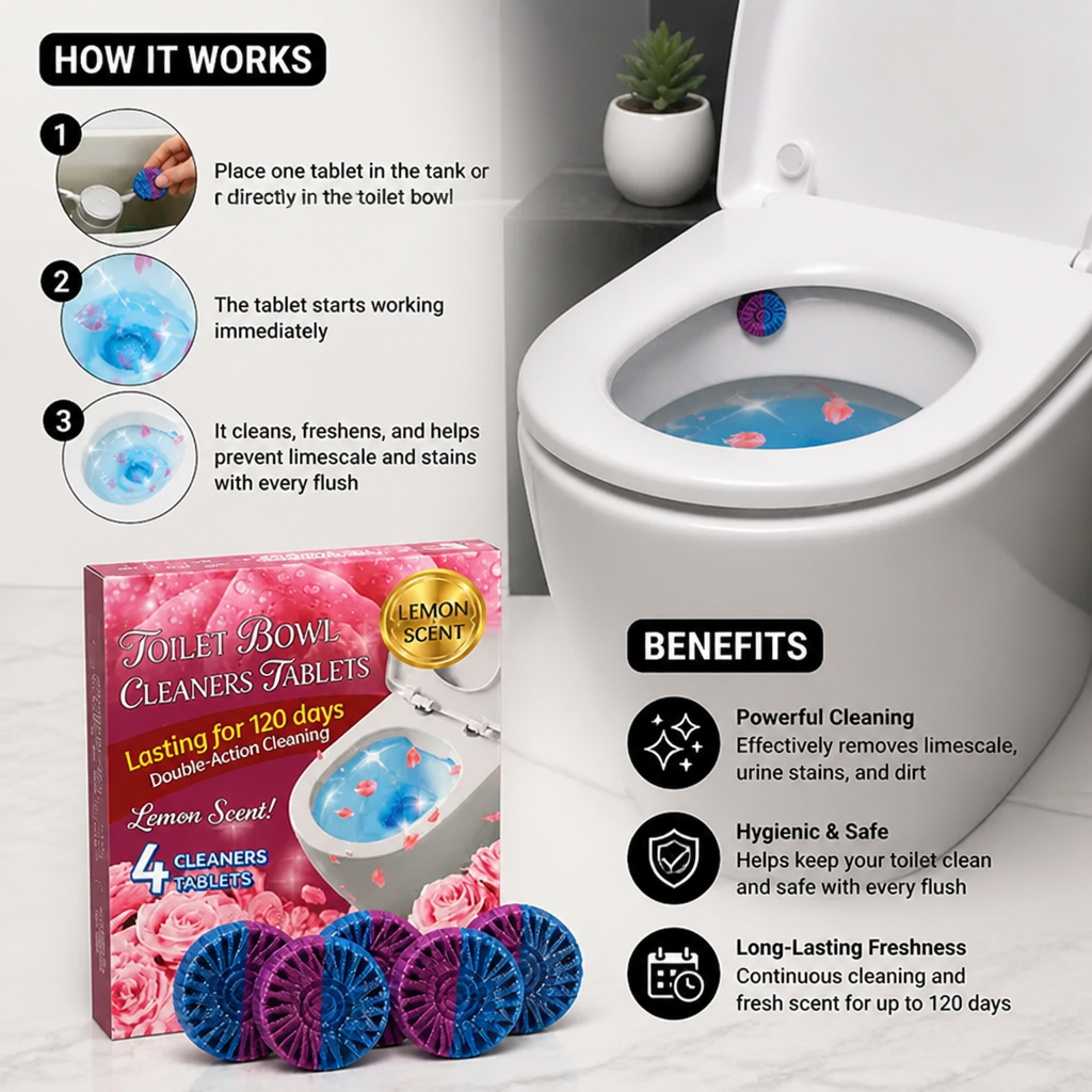 Toilet Cleaning Blocks for Limescale, Urine Stains & Odor Removal