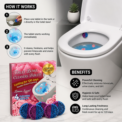 Toilet Cleaning Blocks for Limescale, Urine Stains & Odor Removal